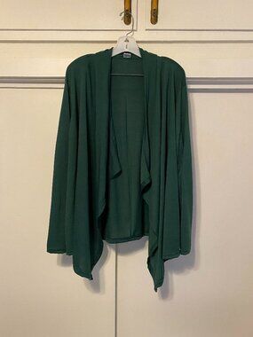 Highness, forest green, loose fit, open front, cardigan, size 3X